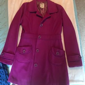 Pink wool pea coat